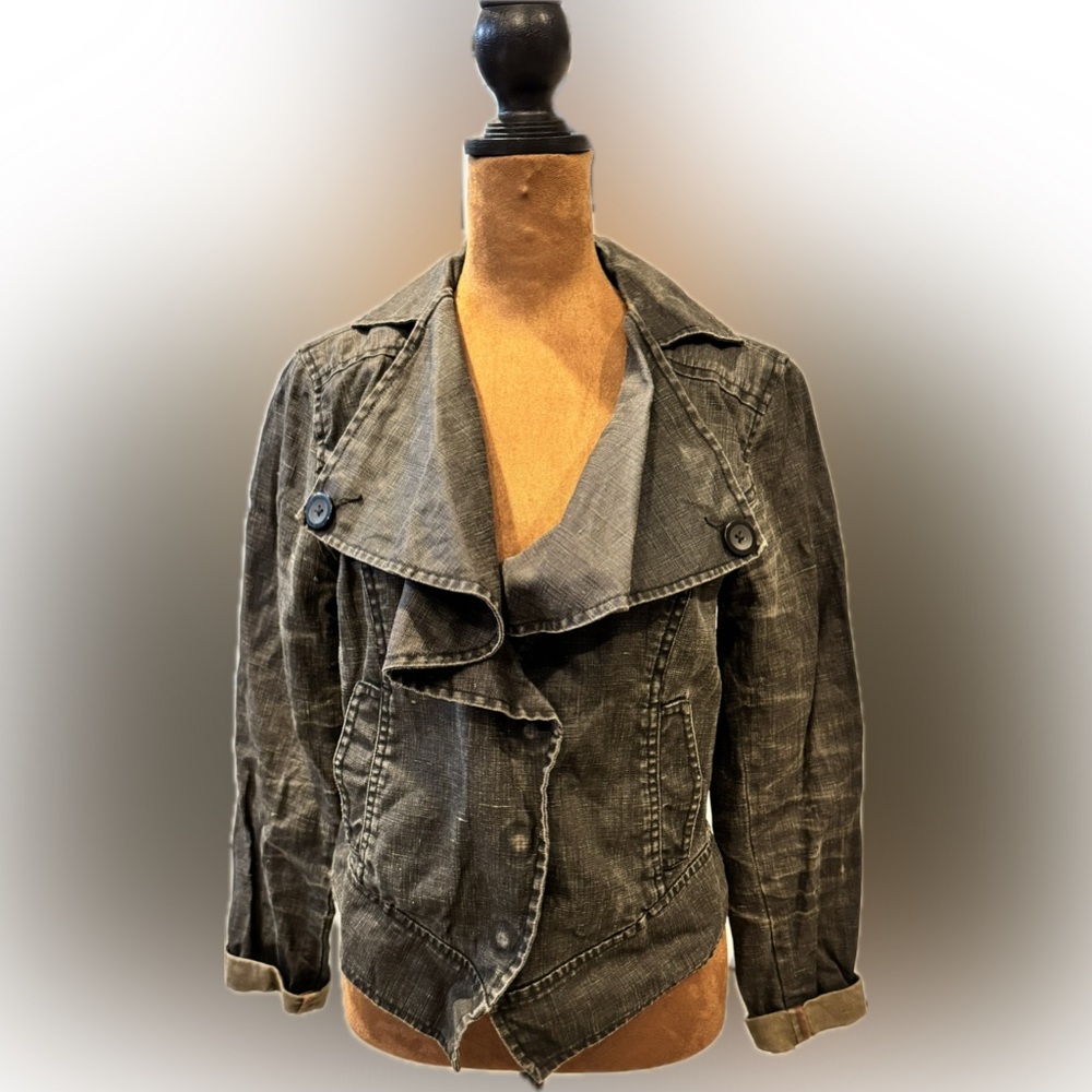 Waxed Denim Moto Jacket
